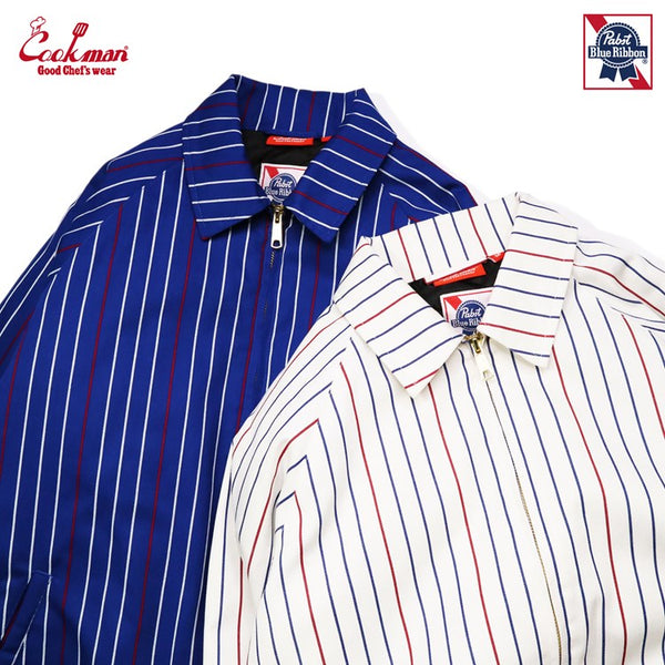 Cookman Delivery Jacket EX Warm - Pabst Stripe : White