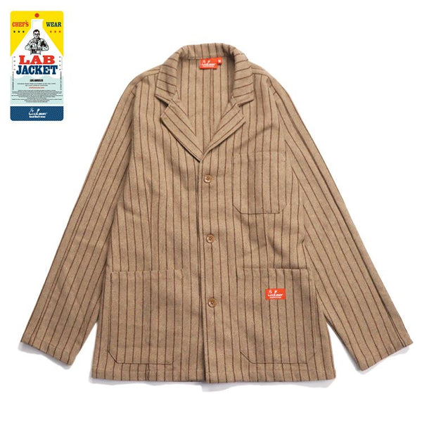 Cookman Lab Jacket - Wool Mix Stripe : Beige