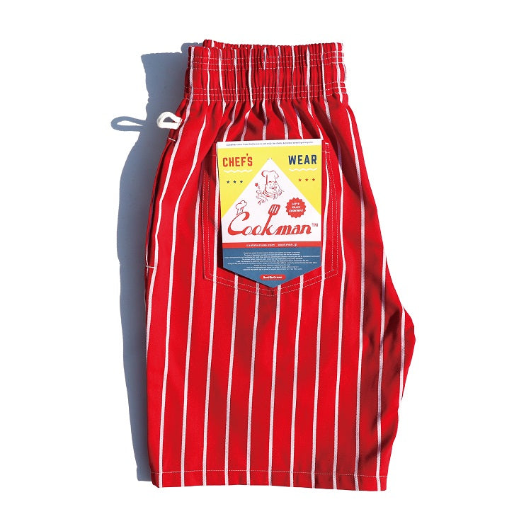 Cookman Chef Short Pants - Stripe : Red