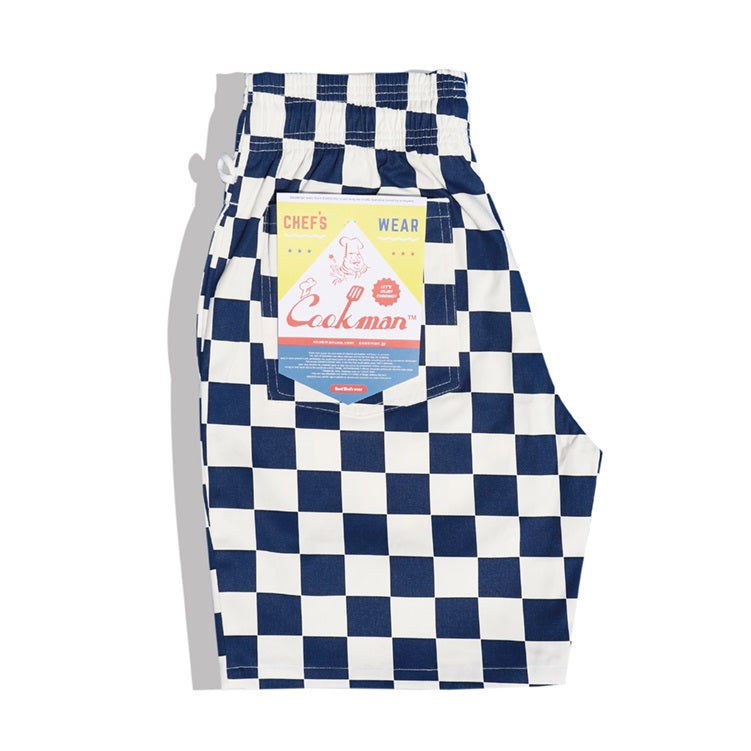 Cookman Chef Short Pants - Checker : Navy