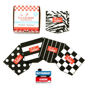 Cookman Pocket Coasters (Set of 5) - Black & White