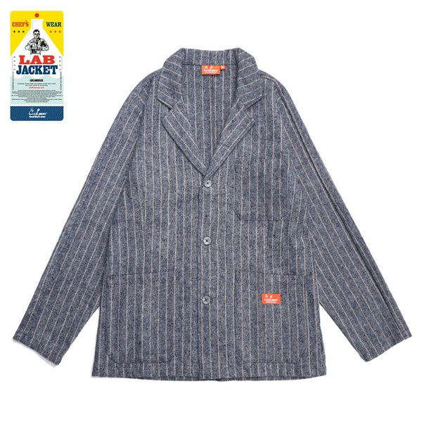 Cookman Lab Jacket - Wool Mix Stripe : Light Gray