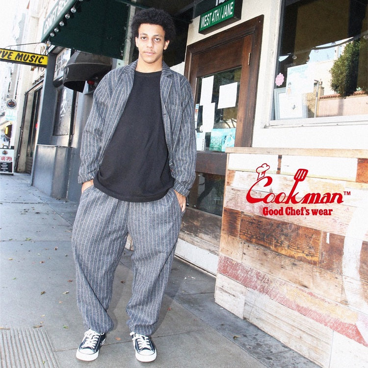 Cookman Chef Pants - Wool Mix Stripe : Light Gray