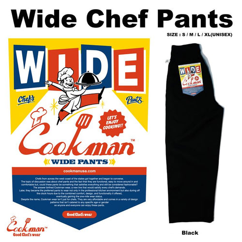 Cookman Wide Chef Pants - Black – Cookman USA