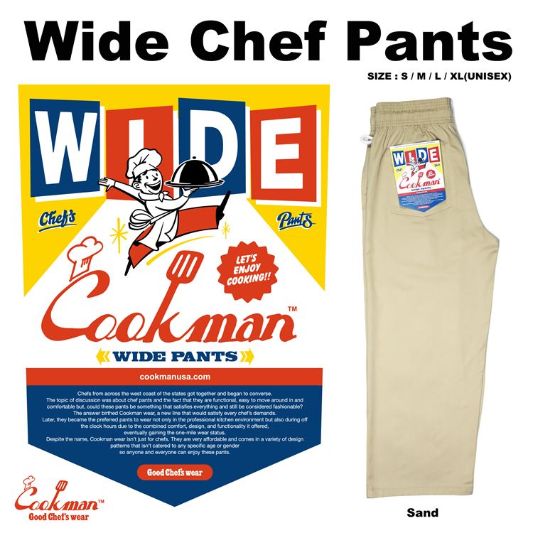 Cookman Wide Chef Pants - Sand