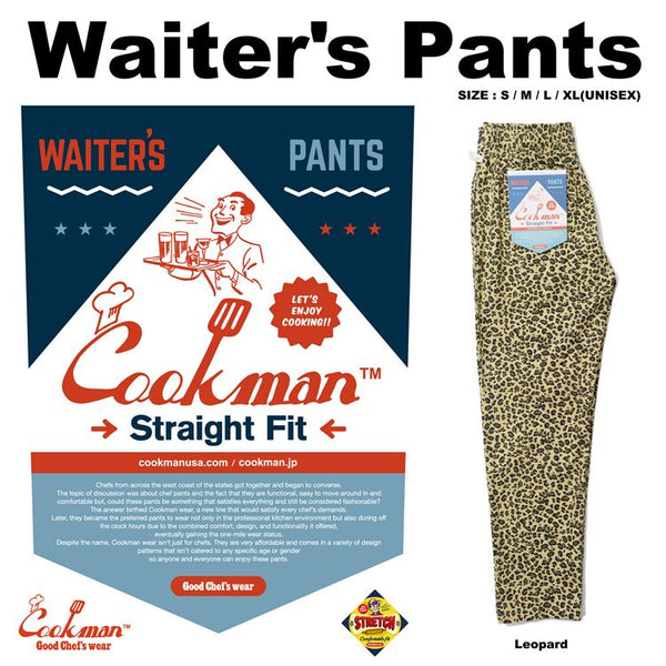 Cookman Waiter's Pants (stretch) - Leopard