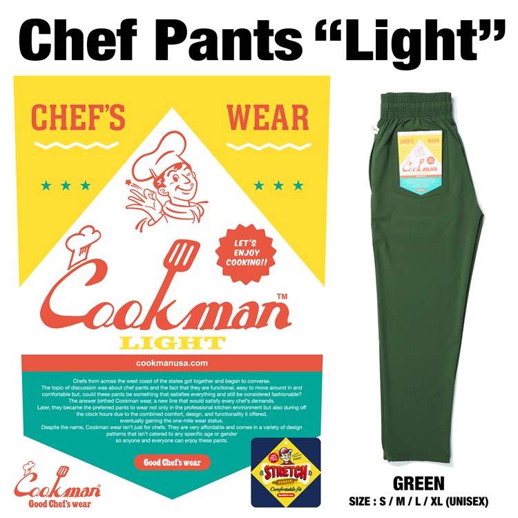 Cookman Chef Pants - "Light" : Green