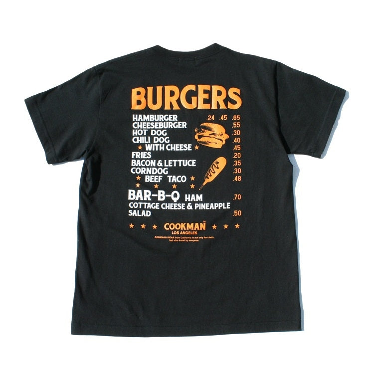 Cookman Tees - Burgers Menu : Black