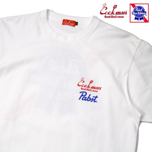 Cookman T-shirts - Pabst Ribbon Checker : White