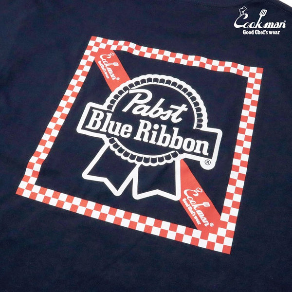 Cookman T-shirts - Pabst Ribbon Checker : Navy