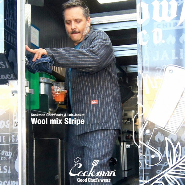 Cookman Chef Pants - Wool Mix Stripe : Gray