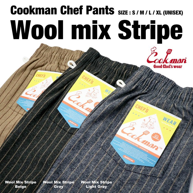 Cookman Chef Pants - Wool Mix Stripe : Gray