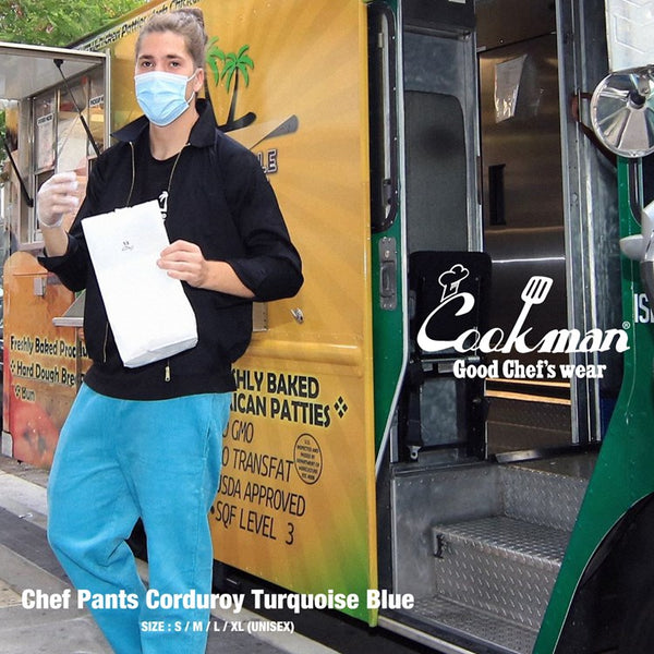 Cookman Chef Pants - Corduroy : Turquoise Blue