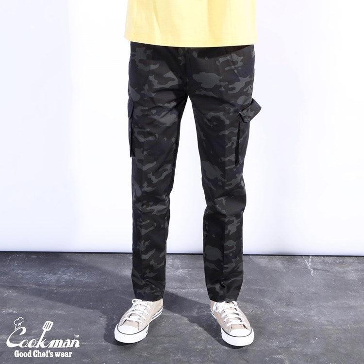 Cookman Chef Pants Cargo - Ripstop : Woodland Camo Black