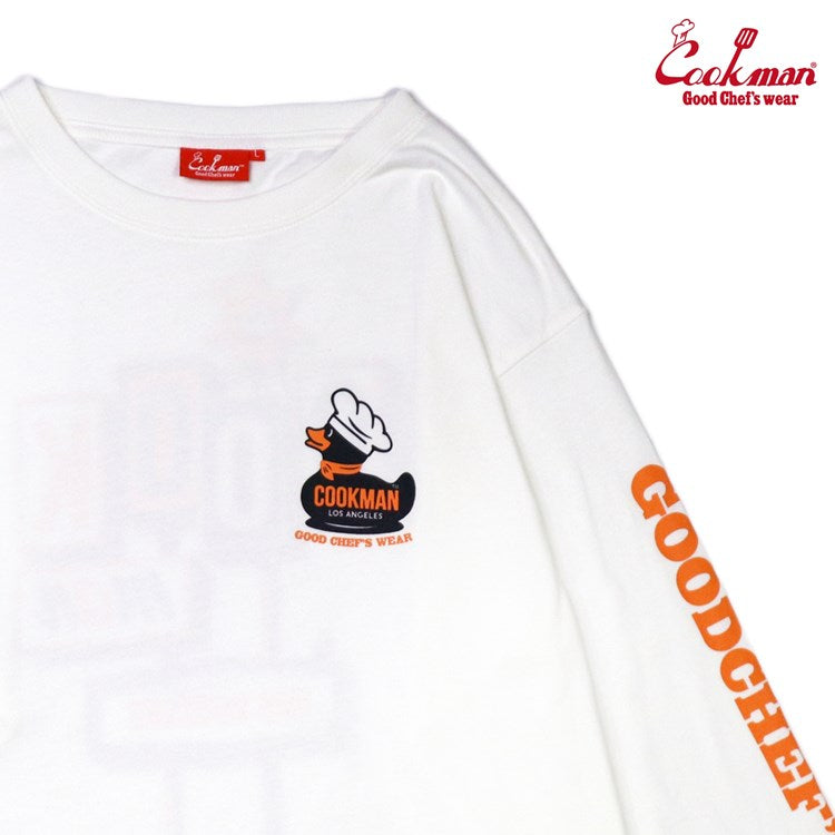 Cookman Long Sleeve Tees - Rubber Duck : White (All Sales Are Final)