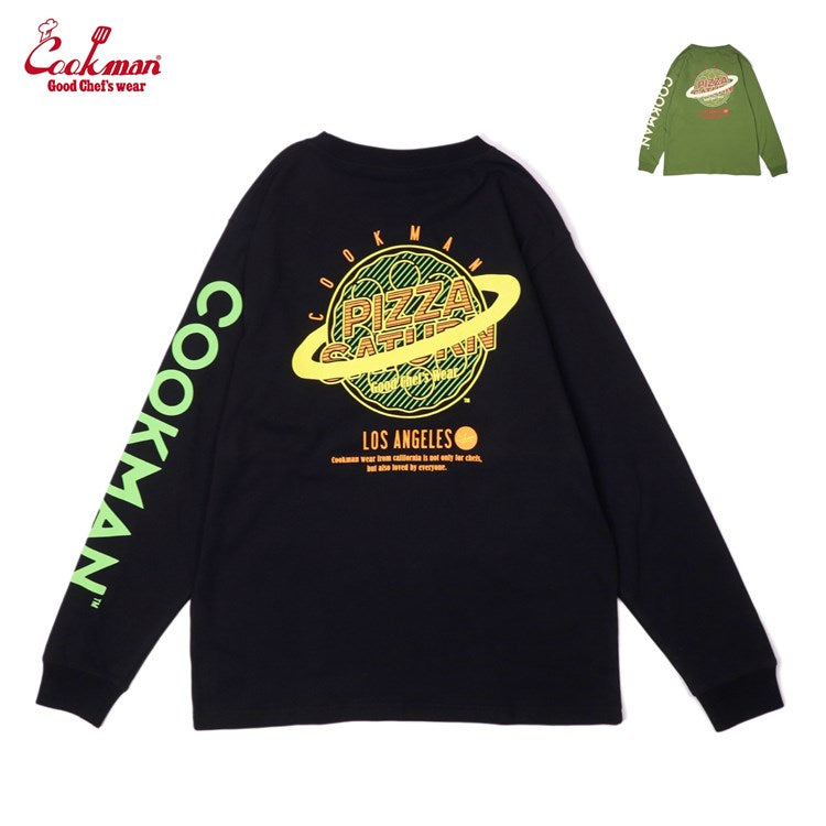 Cookman Long Sleeve Tees - Pizza : Black