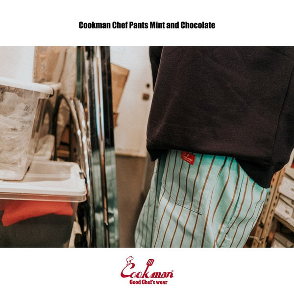 Cookman Chef Pants - Stripe : Mint x Chocolate