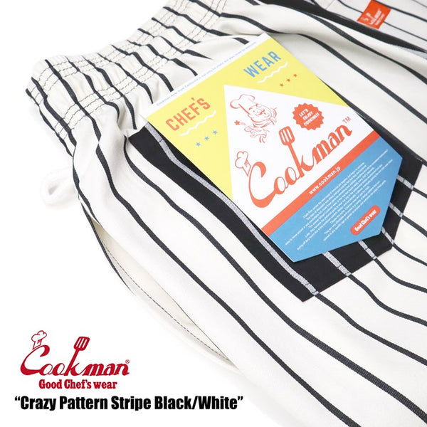 Cookman Chef Pants - Crazy Stripe : Black and White