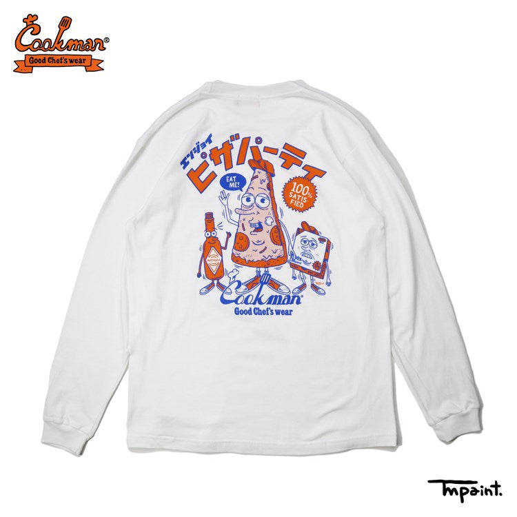 Long Sleeve Tees - TM Paint Pizza Party : White