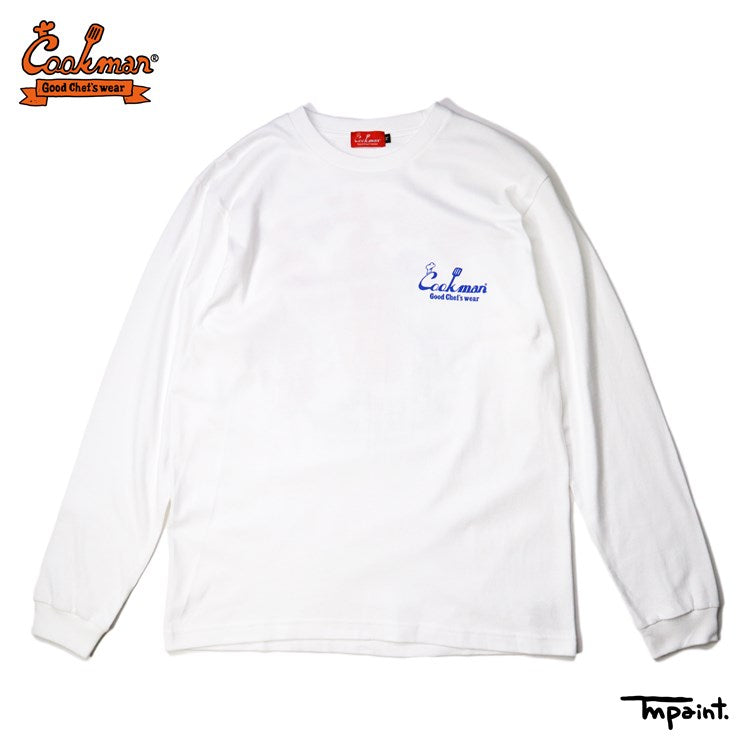 Cookman Long Sleeve Tees - TM Paint Pizza Party : White