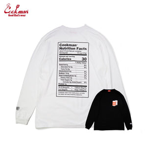 Cookman Long Sleeve Tees - Nutrition Facts : White
