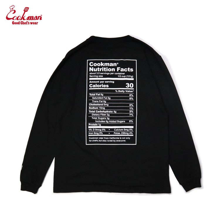 Cookman Long Sleeve T-shirts - Nutrition Facts : Black