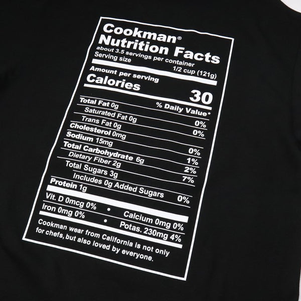 Cookman Long Sleeve Tees - Nutrition Facts : Black