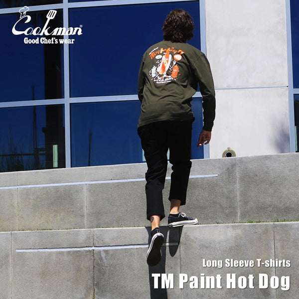 Cookman Long Sleeve T-shirts - TM Paint Hot Dog : Green