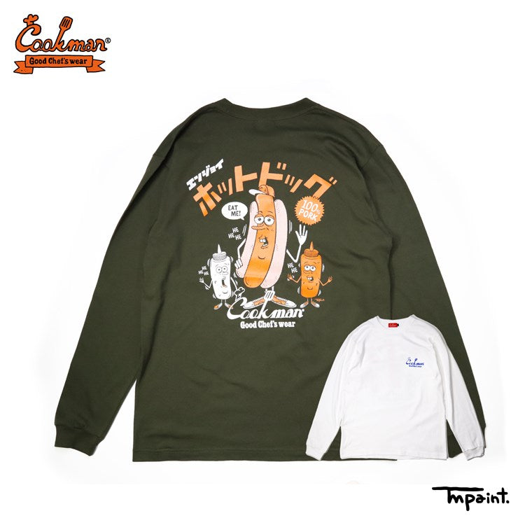 Cookman Long Sleeve Tees - TM Paint Hot Dog : Green