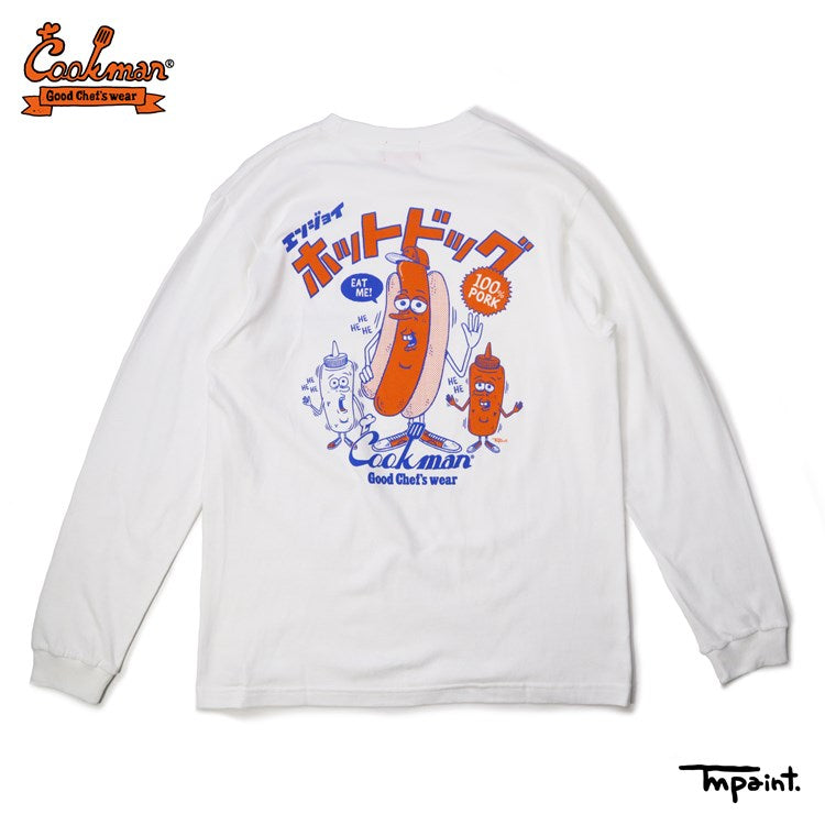 Long Sleeve Tees - TM Paint Hot Dog : White
