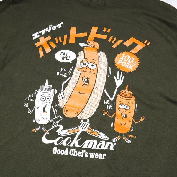 Cookman Long Sleeve T-shirts - TM Paint Hot Dog : Green
