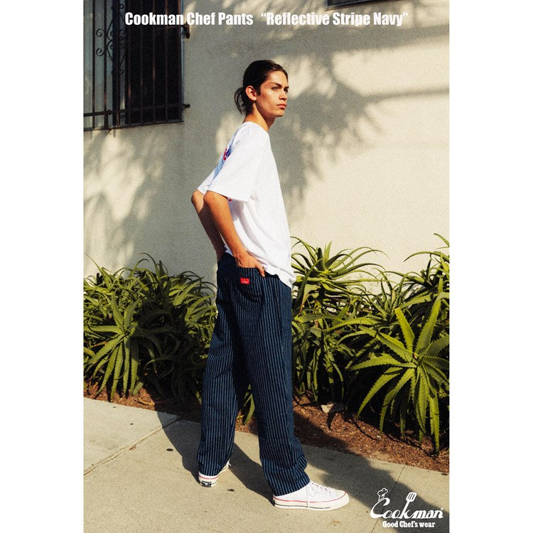 Cookman Chef Pants - Reflective Stripe : Navy