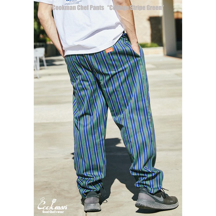 Cookman Chef Pants - College Stripe Green