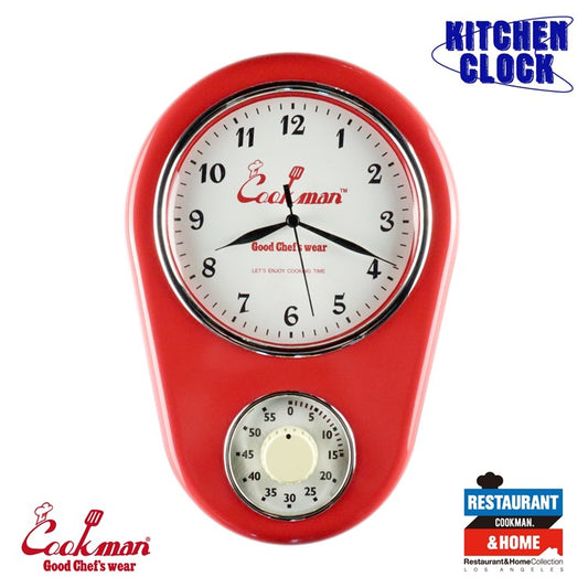 Cookman Kitchen Clock - Red