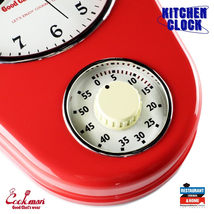 Cookman Kitchen Clock - Red