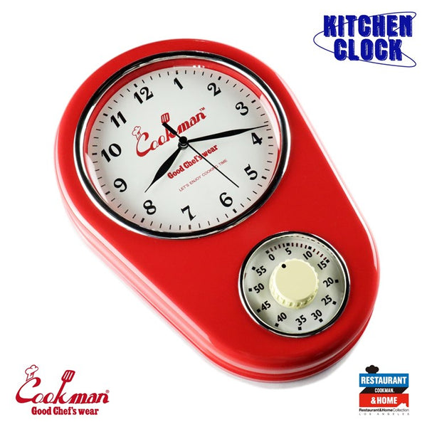 Cookman Kitchen Clock - Red