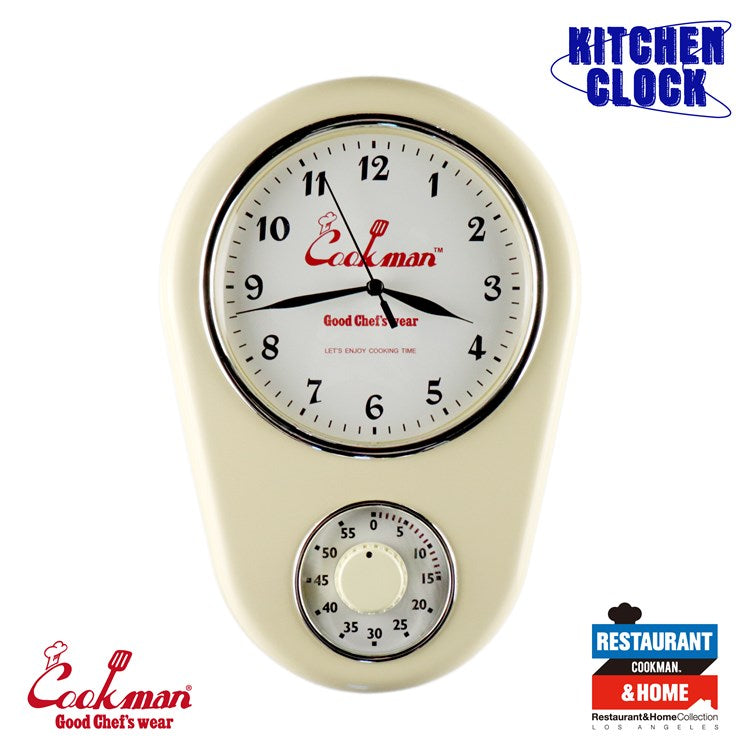 Cookman Kitchen Clock - Ivory