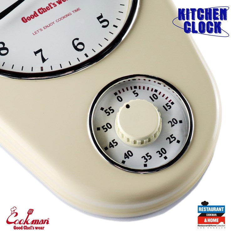 Cookman Kitchen Clock - Ivory