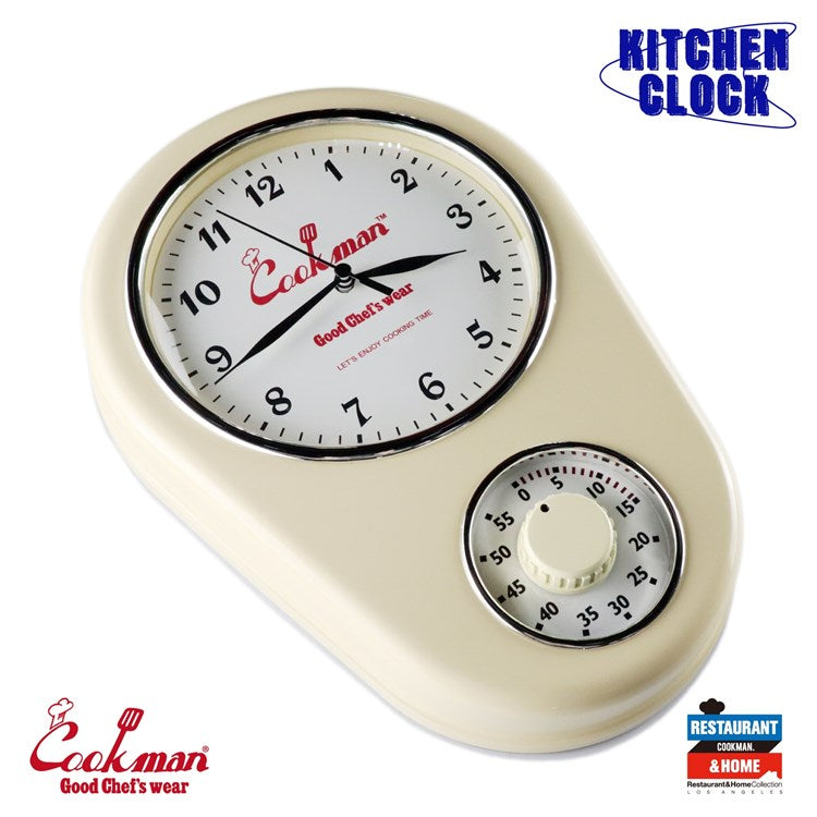 Cookman Kitchen Clock - Ivory