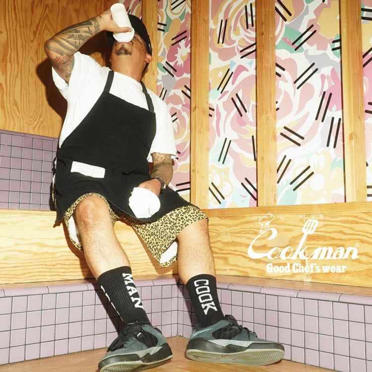 Cookman Rib Crew Socks - Logo : Black