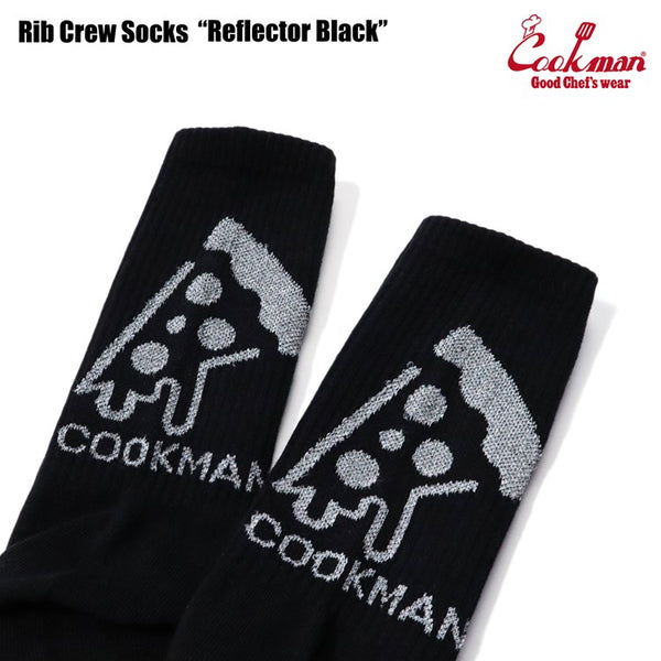 Cookman Rib Crew Socks - Reflector : Black