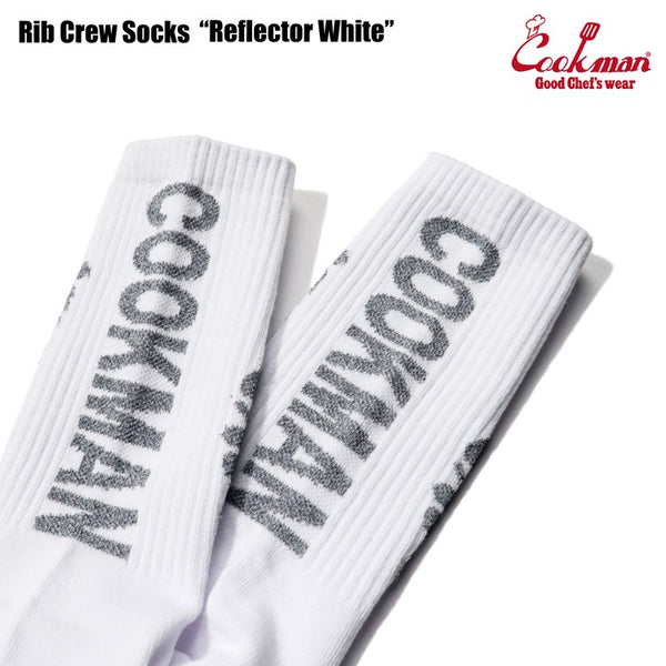 Cookman Rib Crew Socks - Reflector : White