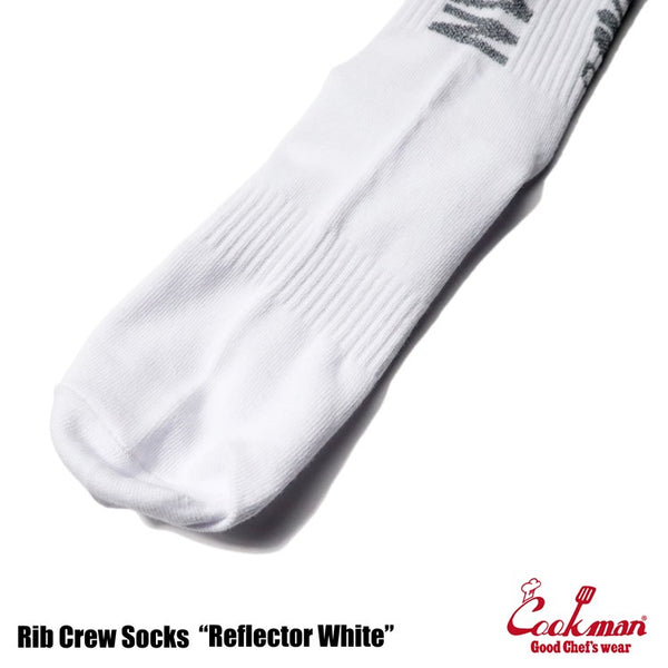 Cookman Rib Crew Socks - Reflector : White
