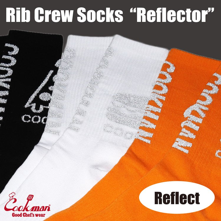 Cookman Rib Crew Socks - Reflector : Orange