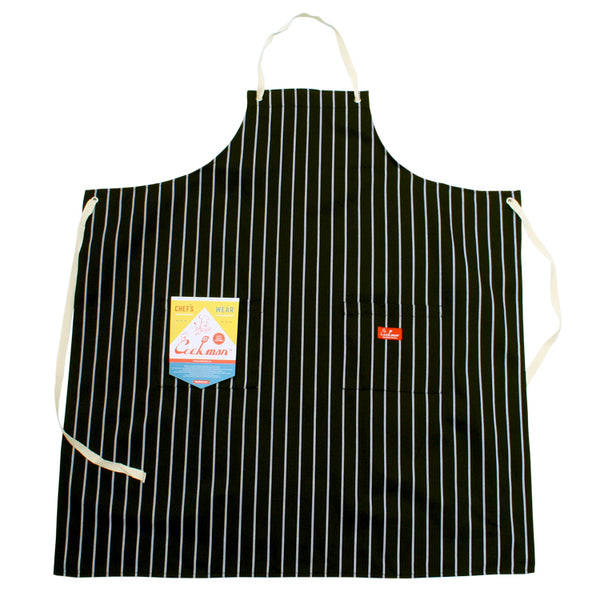Cookman Long Apron - Stripe : Black