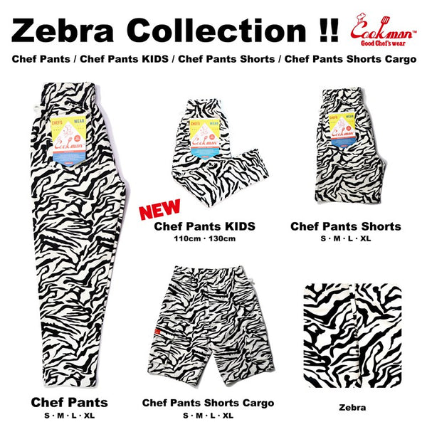 Cookman Chef Pants Kids - Zebra