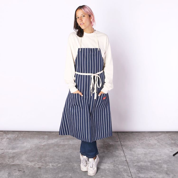 Cookman Long Apron - Stripe : Navy