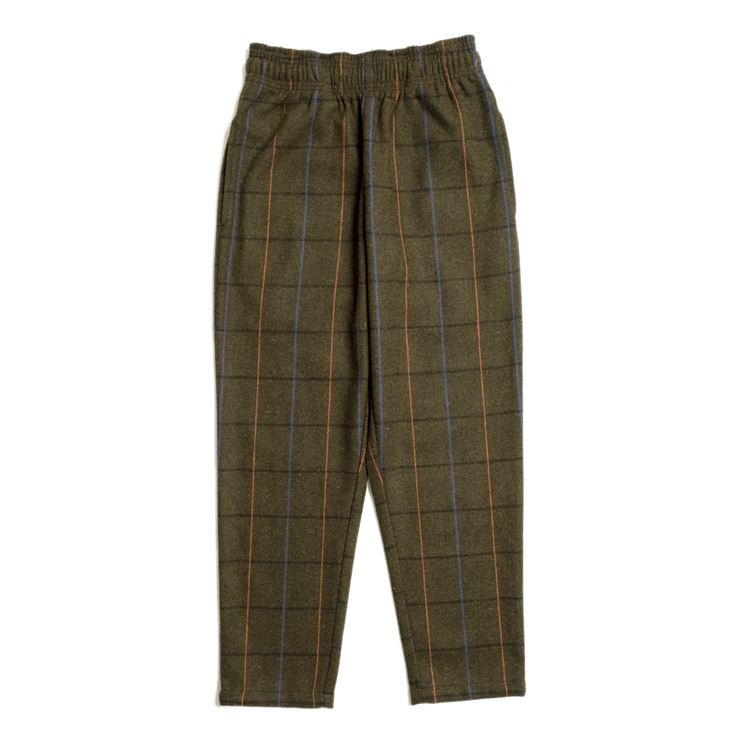 Cookman Chef Pants - Wool Mix Plaid : Olive Green