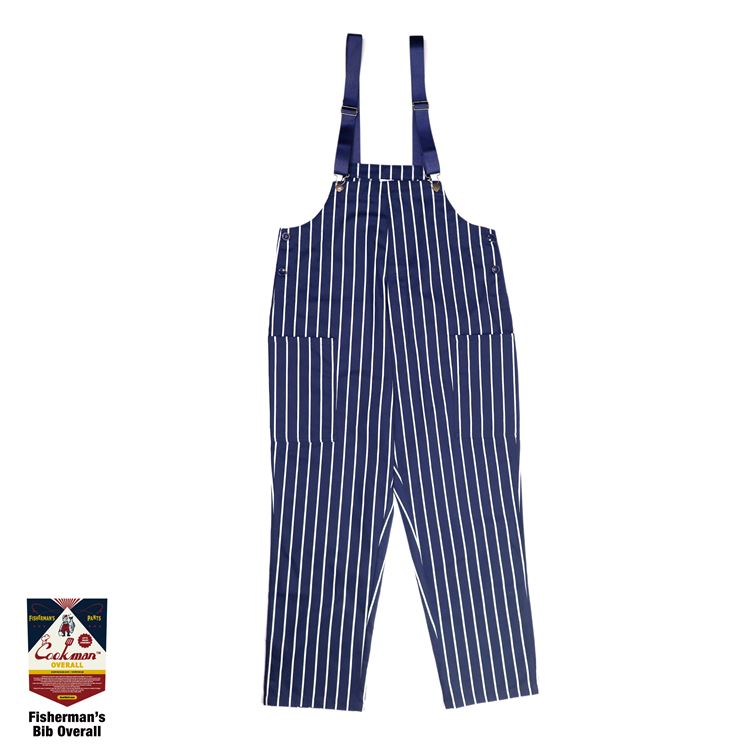 Cookman Fisherman's Bib Overall - Stripe : Navy