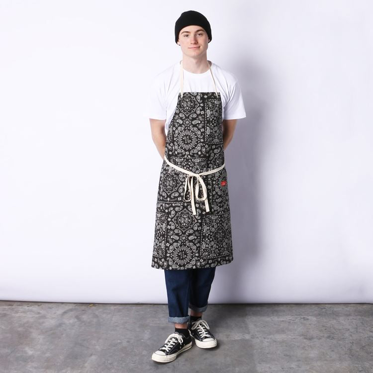 Long Apron - Paisley : Black
